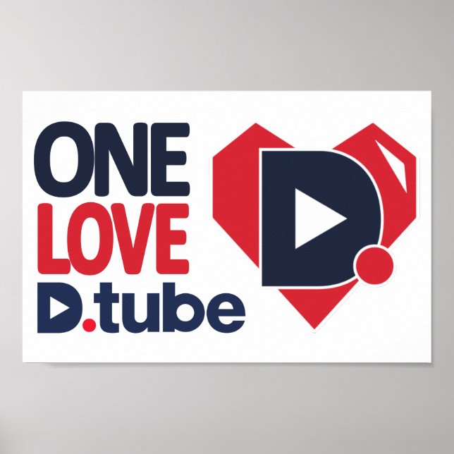 Retro ONE LOVE D- Tube Color Poster (Frente)