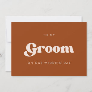 Retro Orange To my Groom no nosso cartão do dia de