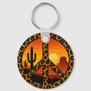 retro peace desert chaveiro
