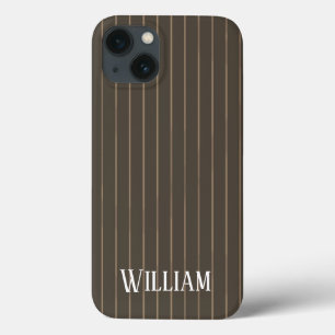 Retro-pinstripes castanho personalizado Case-Mate
