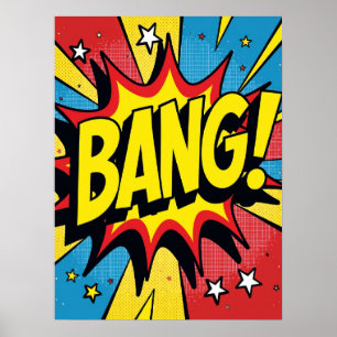 Retro Pop Art 'BANG!' Poster de ação