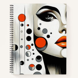 Retro Pop Diva: Elegância Geométrica Arte Abstrata