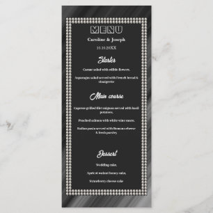 Retro Preto e Branco, Menu Casamento de Pérolas