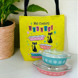Retro Pyrex Black Kitty Cats MCM Tote Bag
