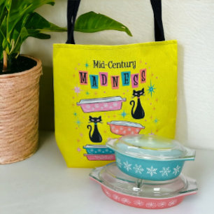 Retro Pyrex Black Kitty Cats MCM Tote Bag