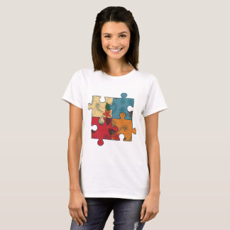 Retro quebra-cabeça de Camisa Básica de T-Shirt