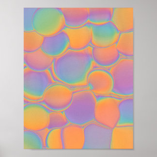 Retro Rainbow Abstract Scallop Pattern Poster