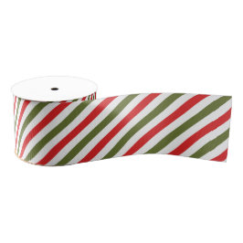 Retro Red Green White Christmas Stripe Pattern