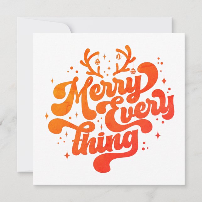 Retro Red White Feliz tudo Feliz Natal (Frente)