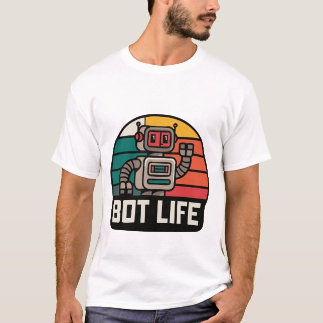 Retro Robot: Vintage Futuristic T-Shirt (Frente)