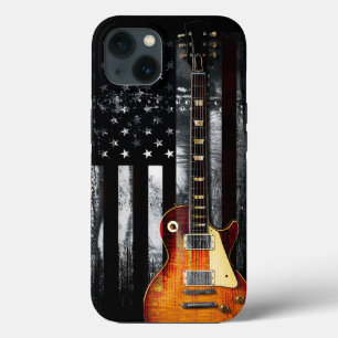 Retro Rock N Roll American Flag Guitar