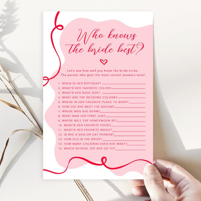 Retro rosa e vermelho Quem conhece o melhor jogo d (Criador carregado)