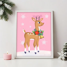Retro Rudolph Reindeer, Impressão de Arte, Retro N