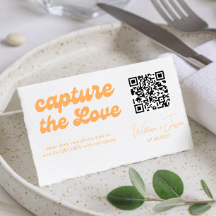 Retro Script Capturar a placa de código QR Love