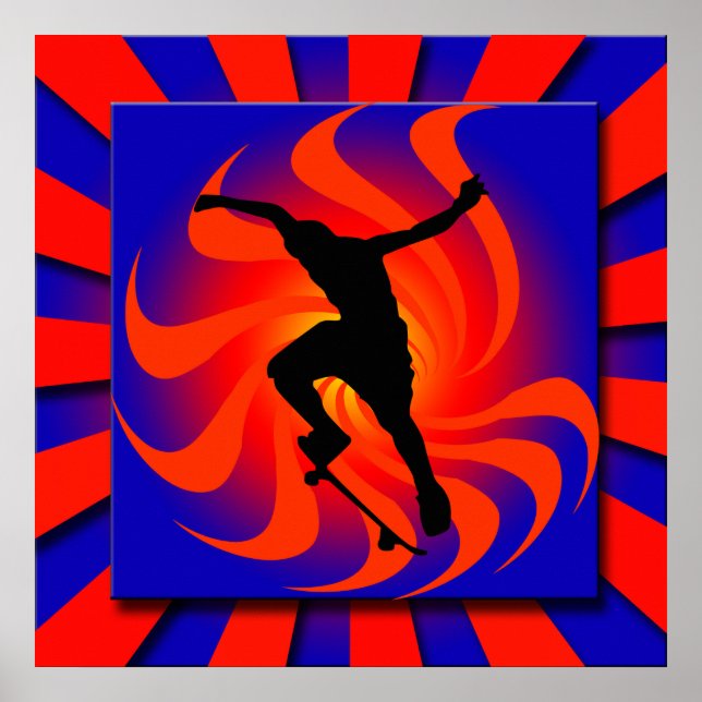 RETRO SKATEBOARDER POSTER (Frente)