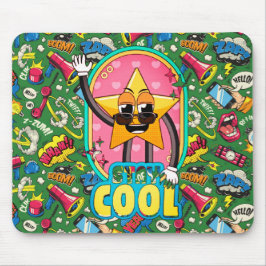 Retro Stay Cool Star Pop Art Mouse Pad