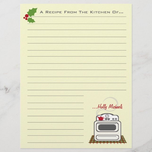 Retro Stove Christmas Kitchen Recipiente Paper (Frente)