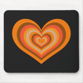 Retro Striped Heart Mouse Pad