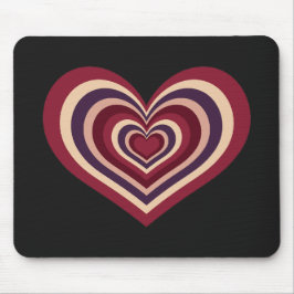 Retro Striped Heart Mouse Pad