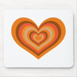 Retro Striped Heart Mouse Pad