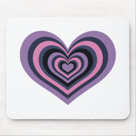 Retro Striped Heart Mouse Pad