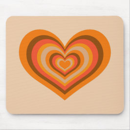 Retro Striped Heart Mouse Pad