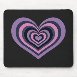 Retro Striped Heart Mouse Pad