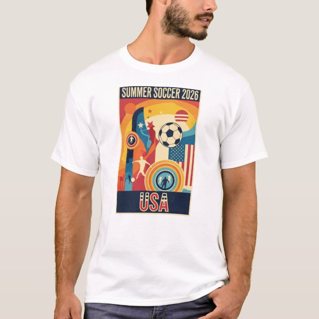 Retro Summer 2026 Soccer USA Graphic T-Shirt (Frente)