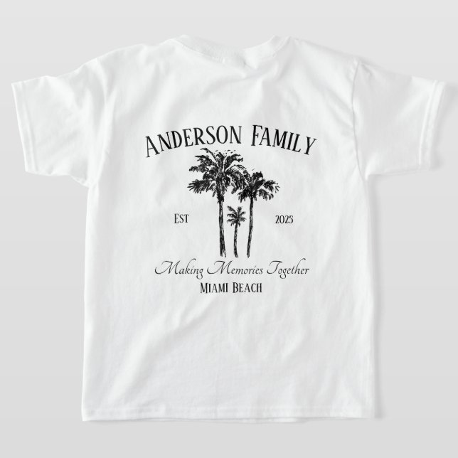 Retro Summer Vacation vibe family matching T-Shirt (Postura das costas)