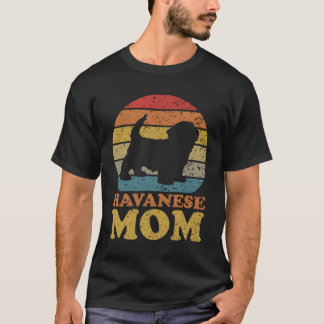 Retro Sunset Havanese Dog Mãe T-Shirt