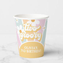 Retro Sunshine Dois Groovy pastéis Daisy Aniversár
