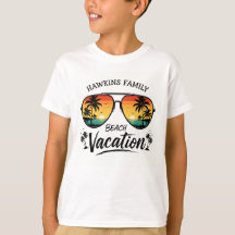 Retro Tropical Beach Vacation Graphic T-Shirt