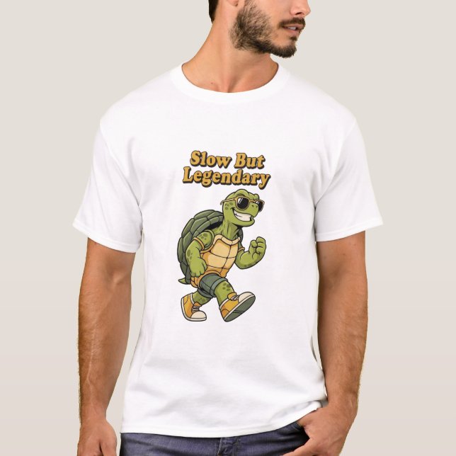 Retro Turtle Slow Legend Men’s Graphic T-Shirt (Frente)