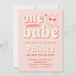 Retro Um Feliz Convite Para Aniversário De Bebê