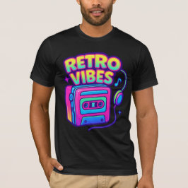 Retro Vibes Neon Cassette Player T-Shirt