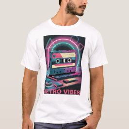 Retro Vibes: Neon Cassette T-Shirt