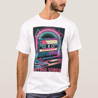 Retro Vibes: Neon Cassette T-Shirt