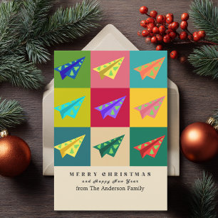 Retro Vintage Avião de Papel Árvore de NATAL Perso
