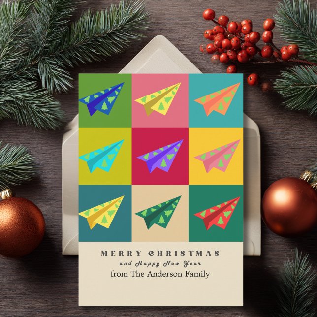 Retro Vintage Avião de Papel Árvore de NATAL Perso (Criador carregado)