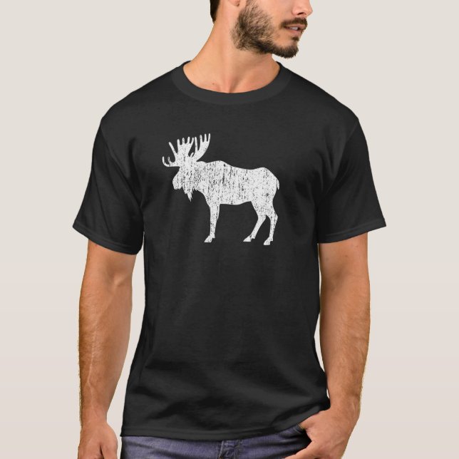 Retro Vintage - Camisa T do alce (Frente)
