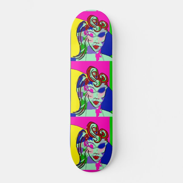 RETRO VINTAGE GIRL ART IMPRESSÃO PARA SKATEBOARD (Frente)
