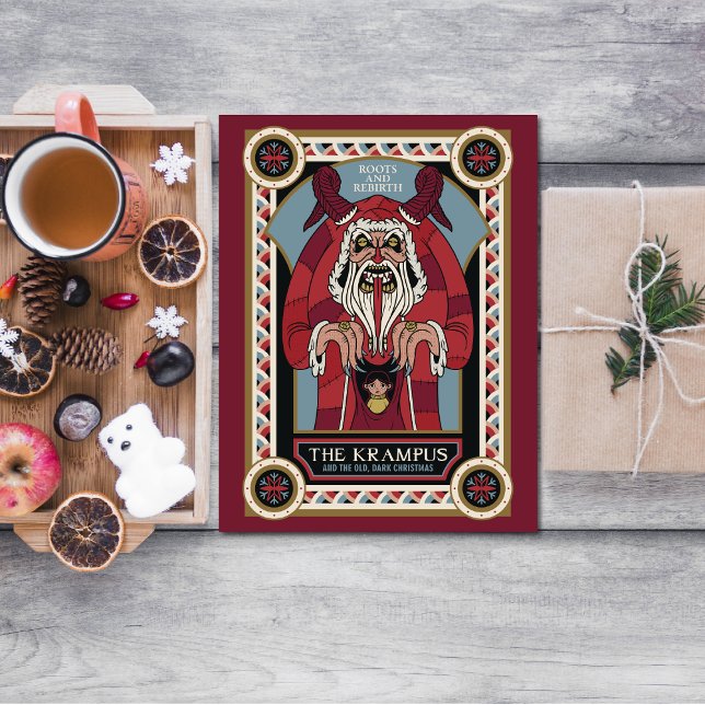 Retro Vintage Krampus e o Velho Natal Negro (Criador carregado)