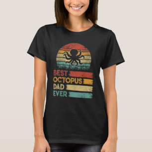 Retro Vintage Melhor Pai De Octopus Alguma Camisa