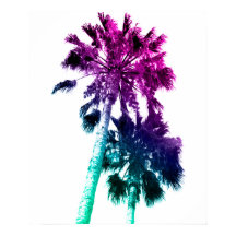 Retro Vintage Ombre Pop Palm Tree Impressão