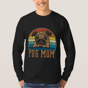 Retro Vintage Pug Mamãe Clássica T-Shirt 223