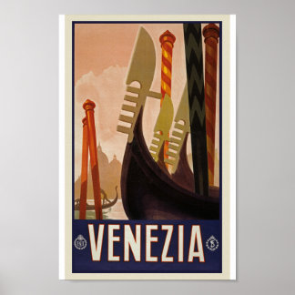 Retro Vintage Venezia Viagem Classic Old Poster