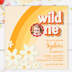 Retro "Wild One" Primeiro Convite Fotográfico de A