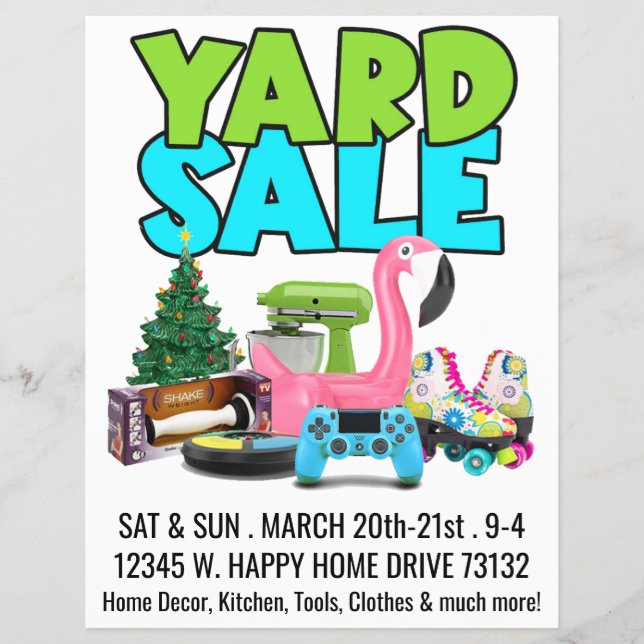 Retro Yard Sale Flyer (Frente)