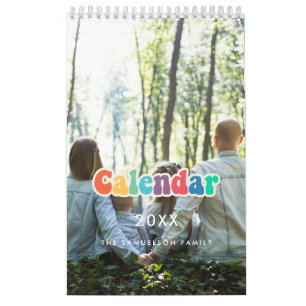 Retroativo 60s Calendário da família de scripts