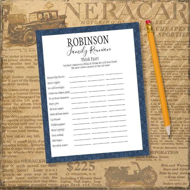 Reunião da Família Pense no Jogo Rápido (Criador carregado)